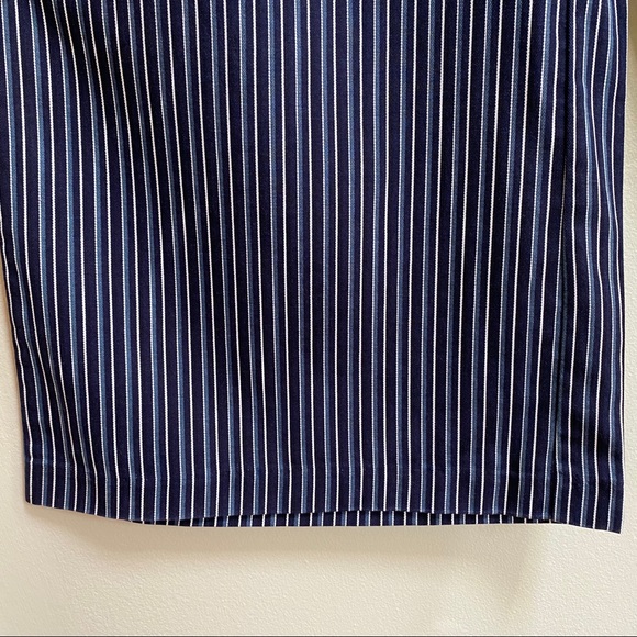 PAIGE Navy Blue Paradise Charisma Stripe Wide Leg Pants - Picture 7 of 16